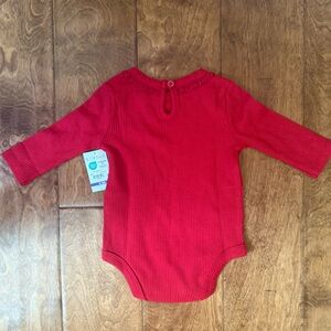 NWT Size 0-3 months Garanimals Red Long Sleeve Baby Bodysuit